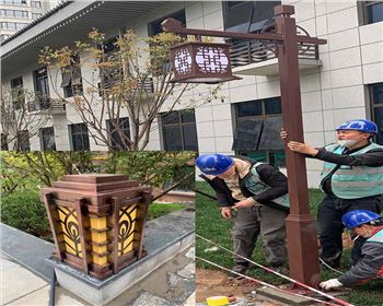 西安小區(qū)庭院燈、柱頭燈項目案例  陜西蘭光路燈廠產(chǎn)品